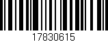 Código de barras (EAN, GTIN, SKU, ISBN): '17830615'