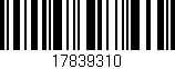 Código de barras (EAN, GTIN, SKU, ISBN): '17839310'