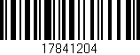 Código de barras (EAN, GTIN, SKU, ISBN): '17841204'