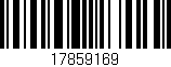 Código de barras (EAN, GTIN, SKU, ISBN): '17859169'