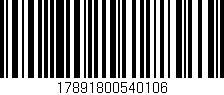 Código de barras (EAN, GTIN, SKU, ISBN): '17891800540106'