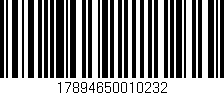 Código de barras (EAN, GTIN, SKU, ISBN): '17894650010232'