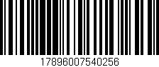 Código de barras (EAN, GTIN, SKU, ISBN): '17896007540256'