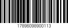 Código de barras (EAN, GTIN, SKU, ISBN): '17896098900113'