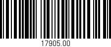 Código de barras (EAN, GTIN, SKU, ISBN): '17905.00'