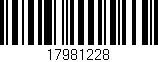 Código de barras (EAN, GTIN, SKU, ISBN): '17981228'