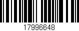Código de barras (EAN, GTIN, SKU, ISBN): '17996648'