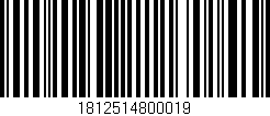 Código de barras (EAN, GTIN, SKU, ISBN): '1812514800019'