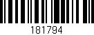 Código de barras (EAN, GTIN, SKU, ISBN): '181794'