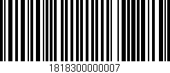 Código de barras (EAN, GTIN, SKU, ISBN): '1818300000007'