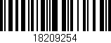 Código de barras (EAN, GTIN, SKU, ISBN): '18209254'