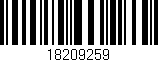 Código de barras (EAN, GTIN, SKU, ISBN): '18209259'