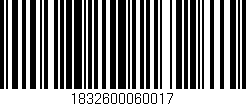 Código de barras (EAN, GTIN, SKU, ISBN): '1832600060017'