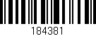 Código de barras (EAN, GTIN, SKU, ISBN): '184381'