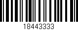 Código de barras (EAN, GTIN, SKU, ISBN): '18443333'