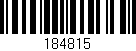 Código de barras (EAN, GTIN, SKU, ISBN): '184815'