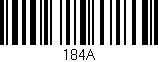 Código de barras (EAN, GTIN, SKU, ISBN): '184A'