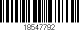 Código de barras (EAN, GTIN, SKU, ISBN): '18547792'
