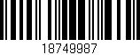 Código de barras (EAN, GTIN, SKU, ISBN): '18749987'