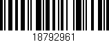 Código de barras (EAN, GTIN, SKU, ISBN): '18792961'