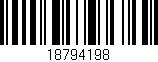 Código de barras (EAN, GTIN, SKU, ISBN): '18794198'
