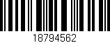 Código de barras (EAN, GTIN, SKU, ISBN): '18794562'