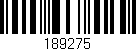 Código de barras (EAN, GTIN, SKU, ISBN): '189275'