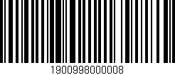 Código de barras (EAN, GTIN, SKU, ISBN): '1900998000008'