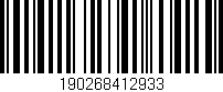 Código de barras (EAN, GTIN, SKU, ISBN): '190268412933'