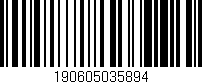 Código de barras (EAN, GTIN, SKU, ISBN): '190605035894'