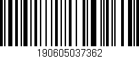Código de barras (EAN, GTIN, SKU, ISBN): '190605037362'