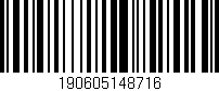 Código de barras (EAN, GTIN, SKU, ISBN): '190605148716'