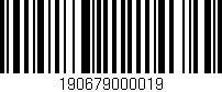 Código de barras (EAN, GTIN, SKU, ISBN): '190679000019'