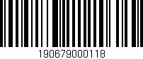 Código de barras (EAN, GTIN, SKU, ISBN): '190679000118'
