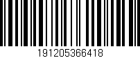 Código de barras (EAN, GTIN, SKU, ISBN): '191205366418'
