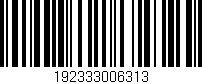 Código de barras (EAN, GTIN, SKU, ISBN): '192333006313'
