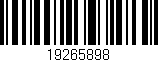 Código de barras (EAN, GTIN, SKU, ISBN): '19265898'