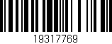 Código de barras (EAN, GTIN, SKU, ISBN): '19317769'
