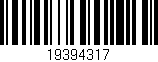 Código de barras (EAN, GTIN, SKU, ISBN): '19394317'