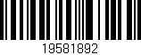 Código de barras (EAN, GTIN, SKU, ISBN): '19581892'