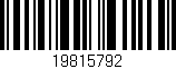 Código de barras (EAN, GTIN, SKU, ISBN): '19815792'