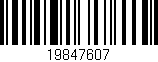 Código de barras (EAN, GTIN, SKU, ISBN): '19847607'