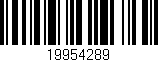 Código de barras (EAN, GTIN, SKU, ISBN): '19954289'