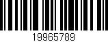 Código de barras (EAN, GTIN, SKU, ISBN): '19965789'