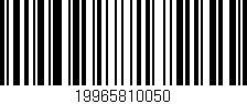 Código de barras (EAN, GTIN, SKU, ISBN): '19965810050'