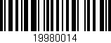 Código de barras (EAN, GTIN, SKU, ISBN): '19980014'