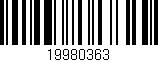 Código de barras (EAN, GTIN, SKU, ISBN): '19980363'