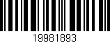 Código de barras (EAN, GTIN, SKU, ISBN): '19981893'
