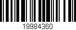 Código de barras (EAN, GTIN, SKU, ISBN): '19984360'