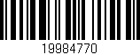 Código de barras (EAN, GTIN, SKU, ISBN): '19984770'